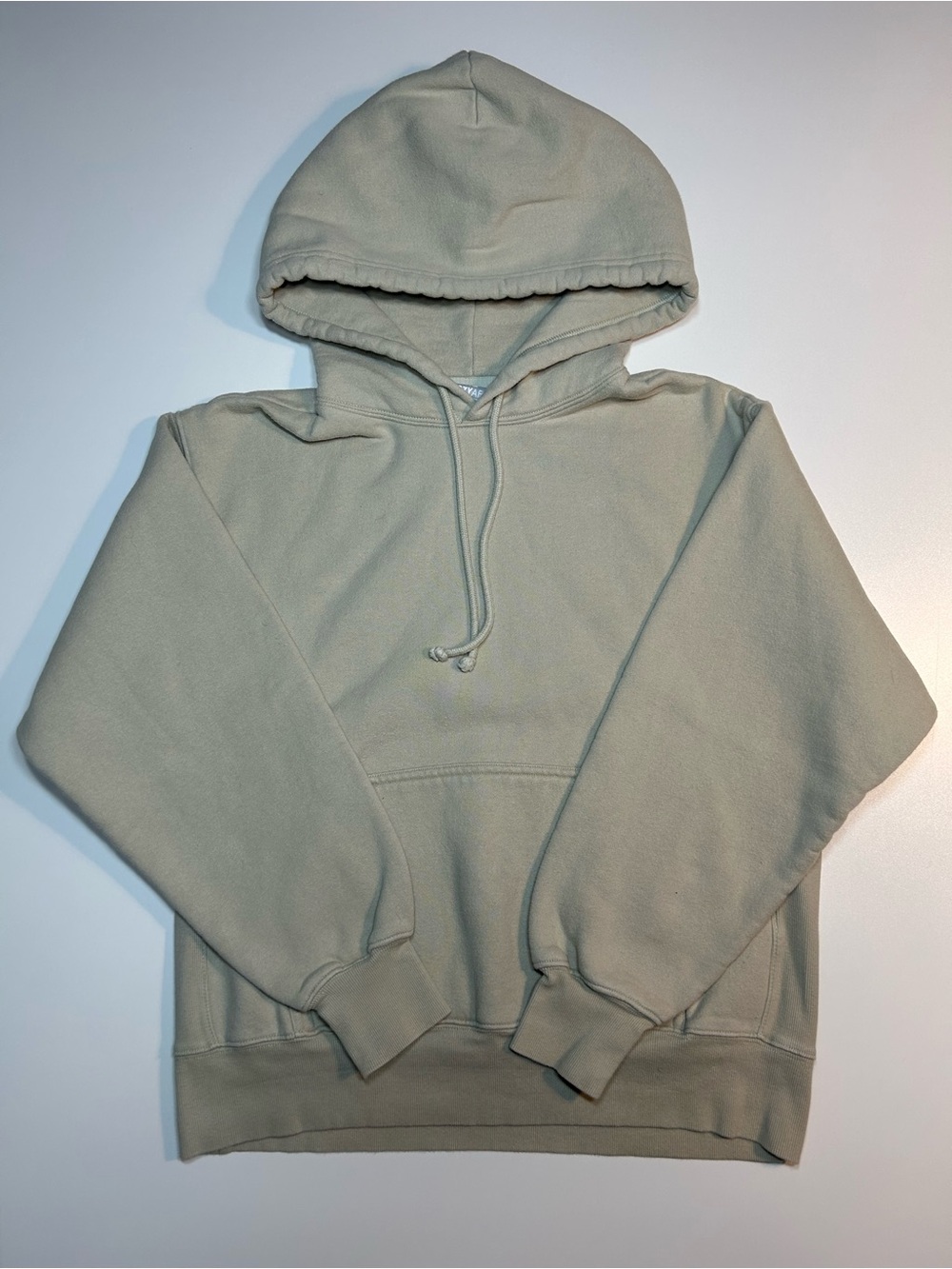 Aritzia Tna Cozy Fleece Boyfriend Pullover Hoodie Beige Khaki